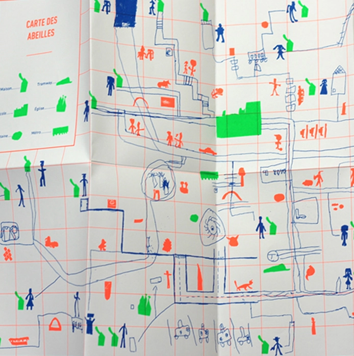 La Carte des Abeilles, atelier à l'école des Abeilles - Aurélien Débat, 2015