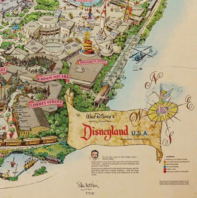 Carte de Disneyland - Sam McKim, 1958