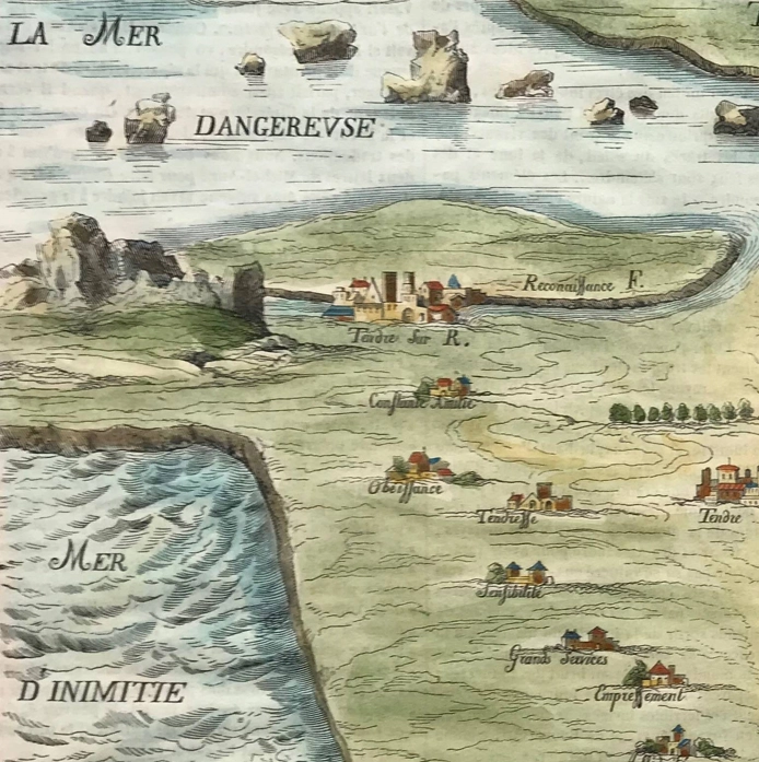 Carte de Tendre, attribuée à François Chauveau, 1654