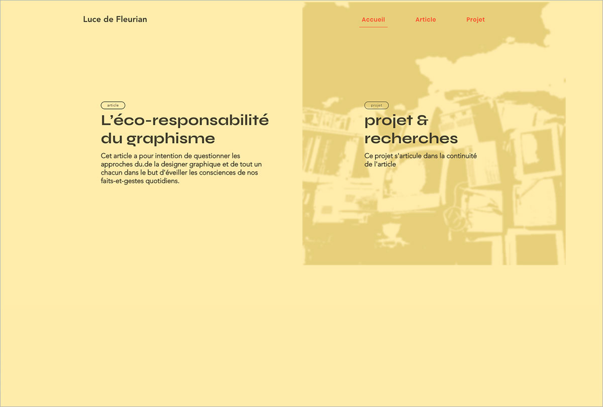 le projet et l'article en ligne de luce de fleurian