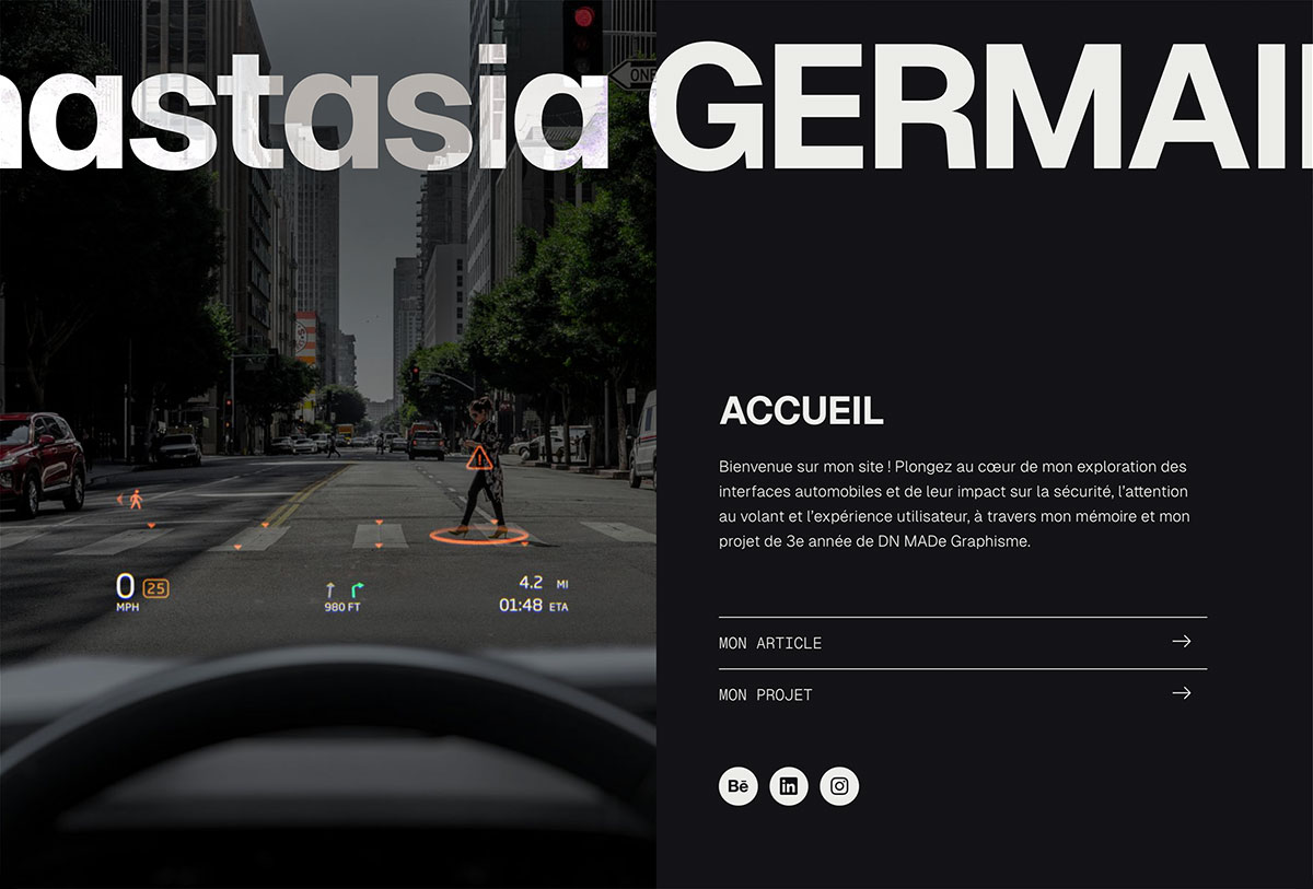 le projet et l'article en ligne d'anastasia germain