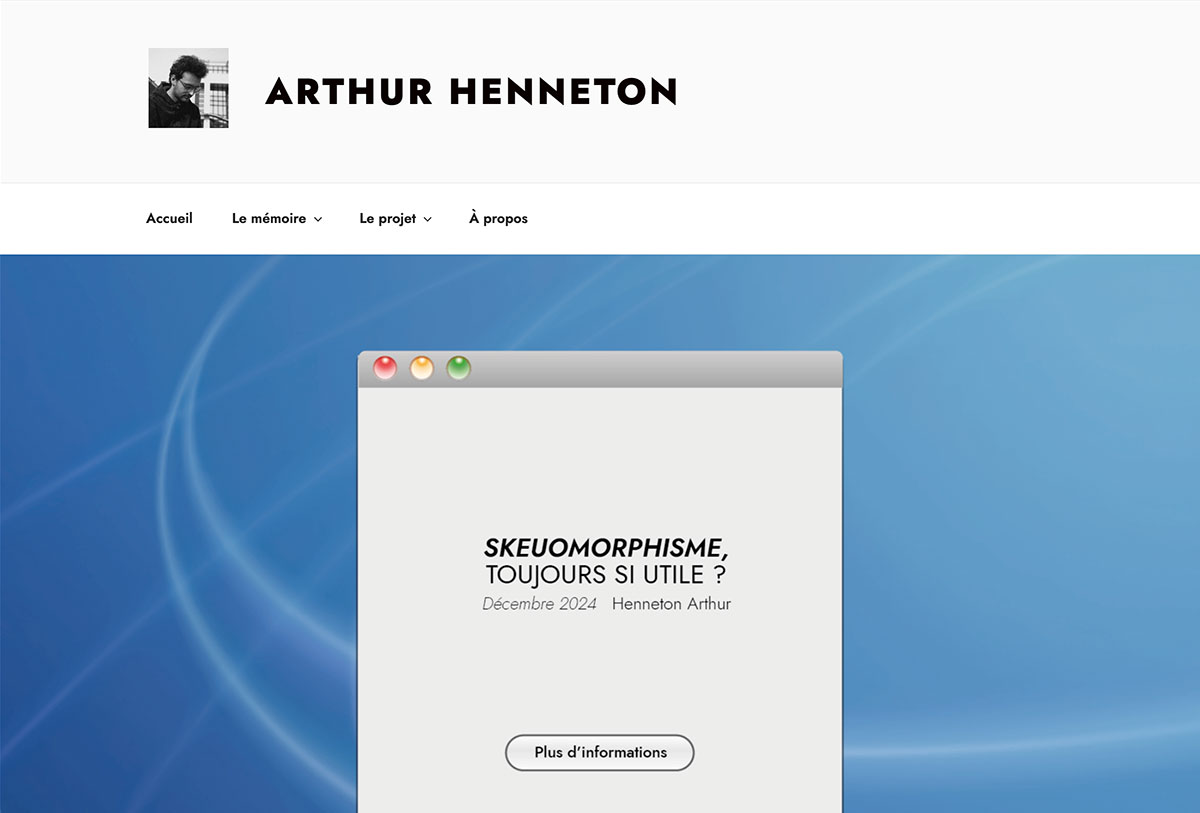 le projet et l'article en ligne d'arthur henneton