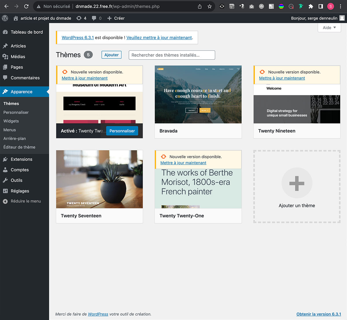 WordPress, ajout de deux nouveaux thèmes dans l'éditeur