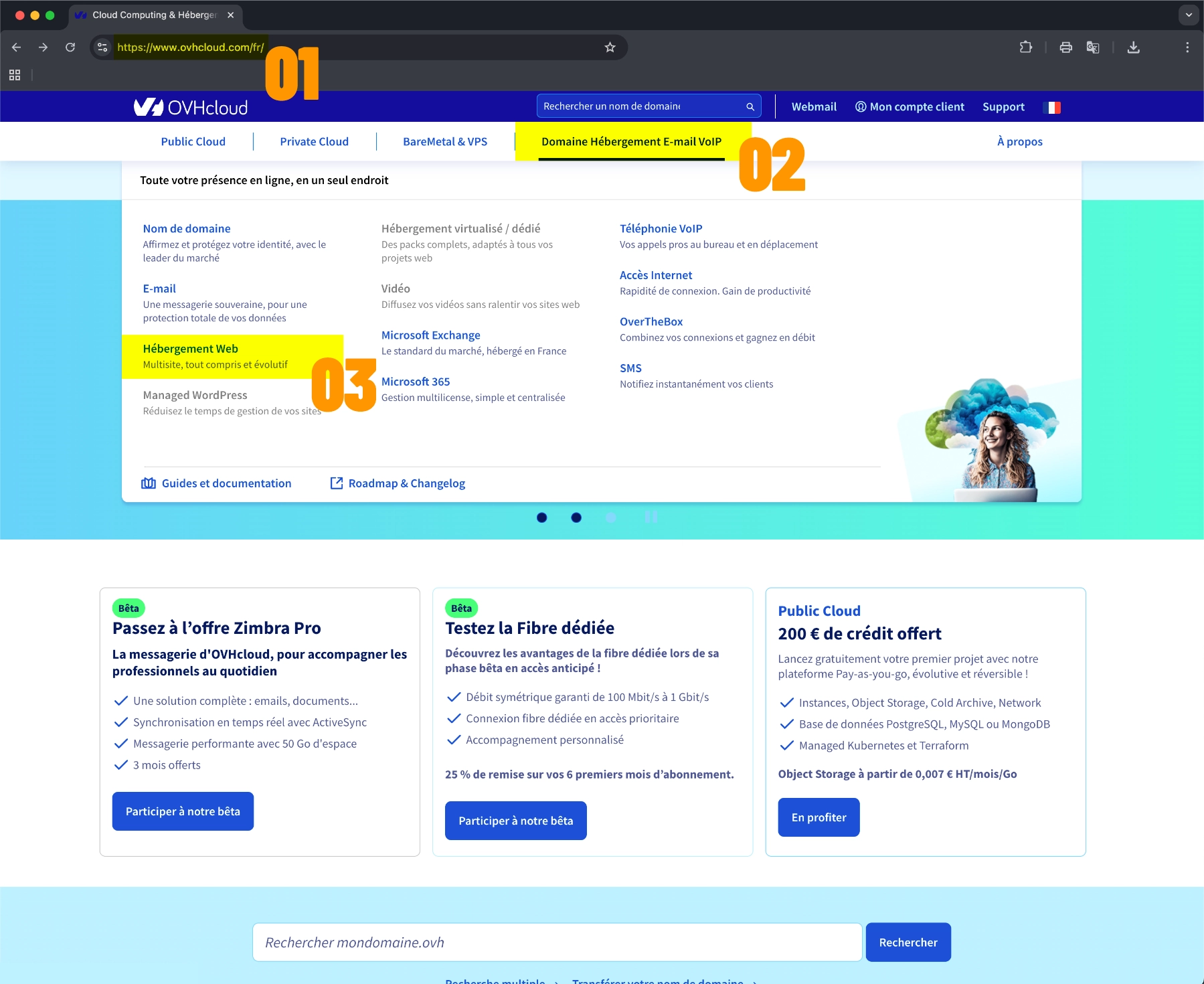 inscription chez ovh : étape #1