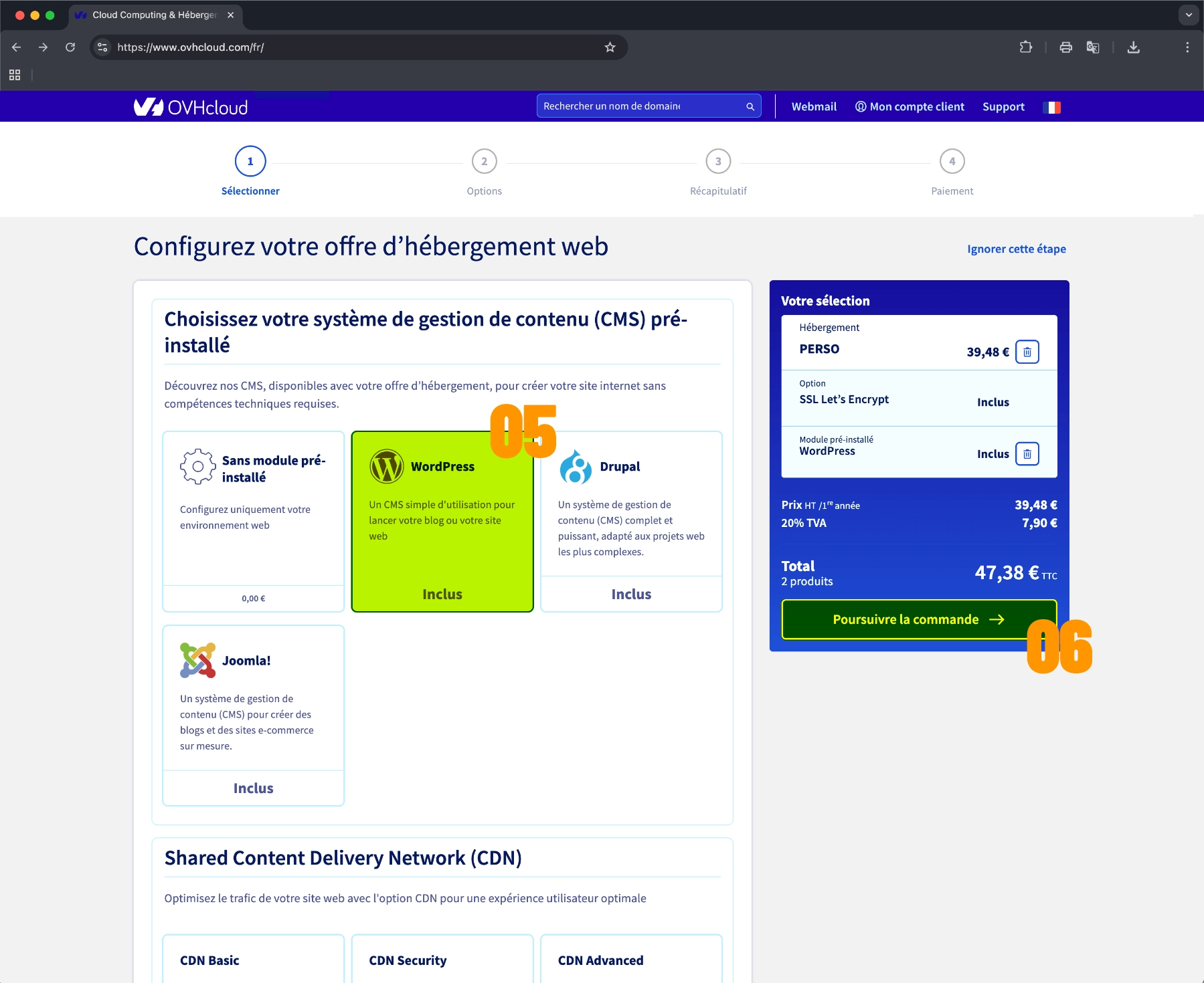 inscription chez ovh : étape #3
