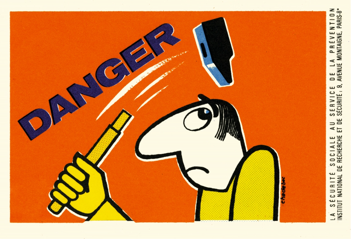 série d'affiches pour la sécurité au travail créée par l'aifat, première association a avoir mis en place ces dispositifs graphiques dans les entreprises en 1937