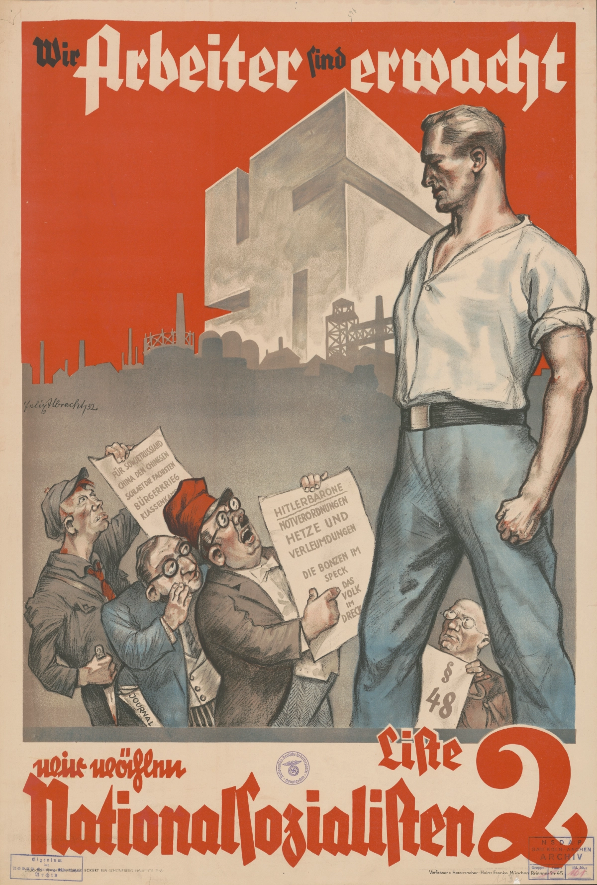cette affiche électorale du parti nazi a été réalisée en 1932