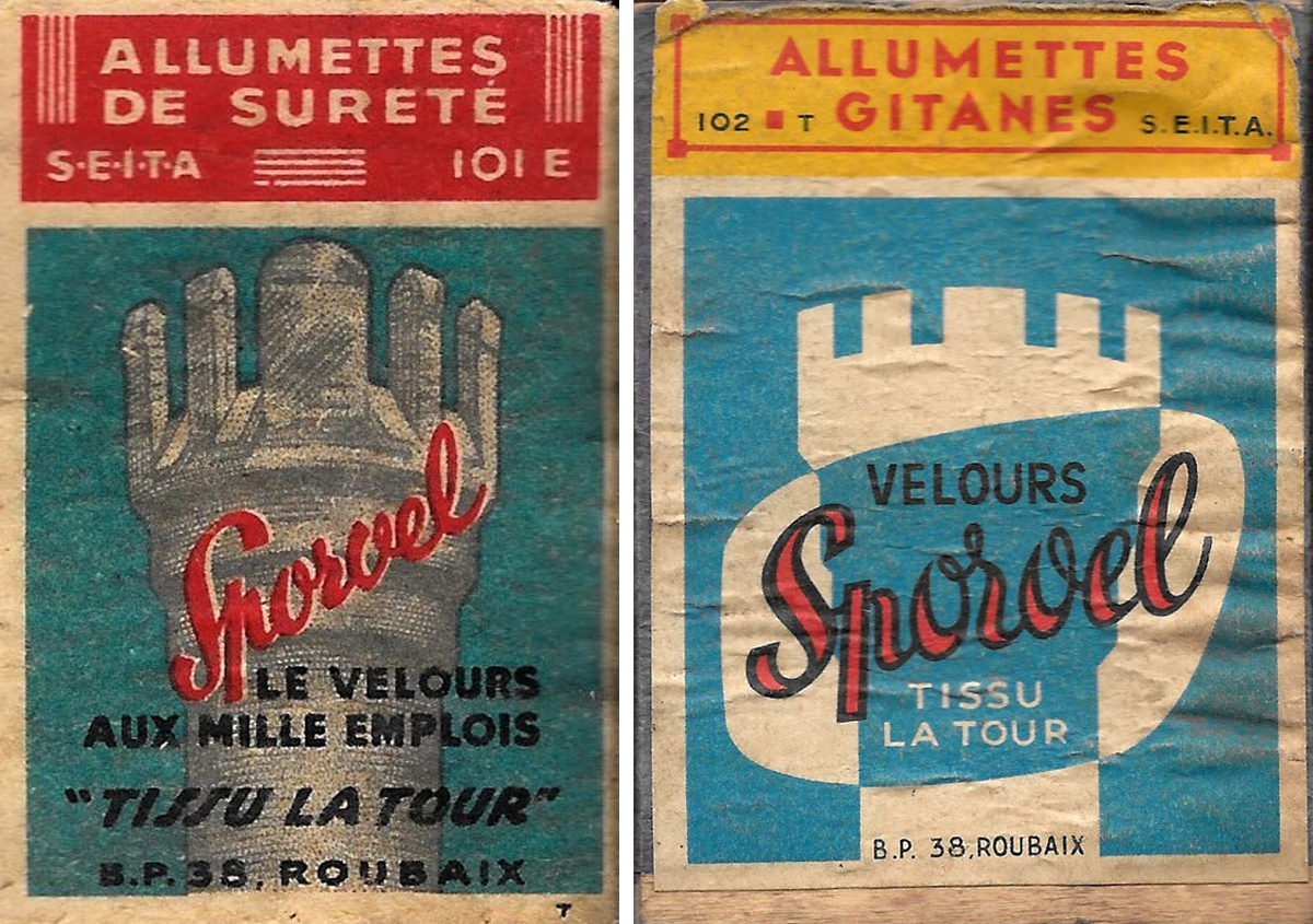 le tampon affiche une variation typographique, plus contemporaine, et des cercles concentriques… vers 1950