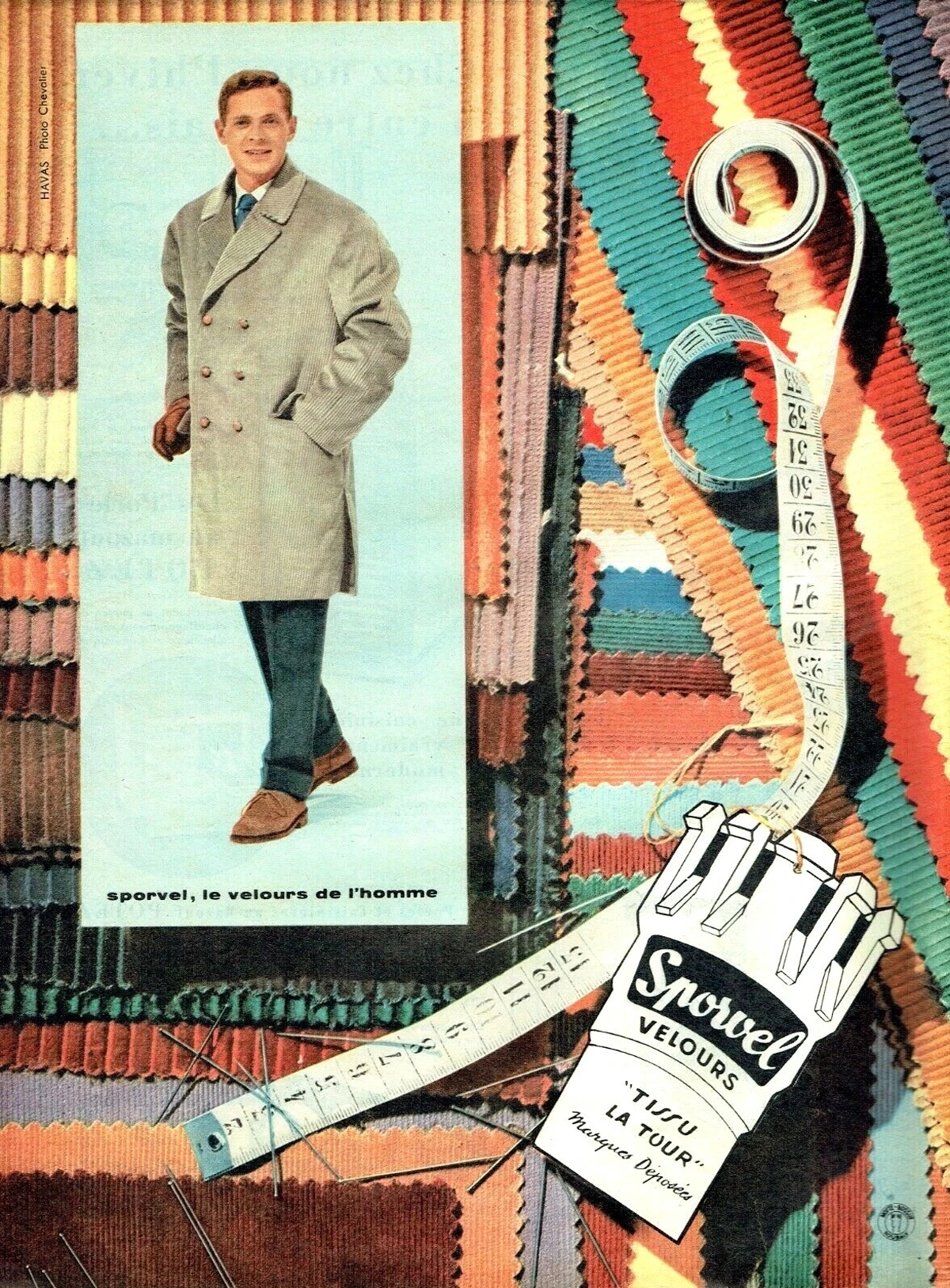 publicité Sporvel, le velours de l'homme… 1958