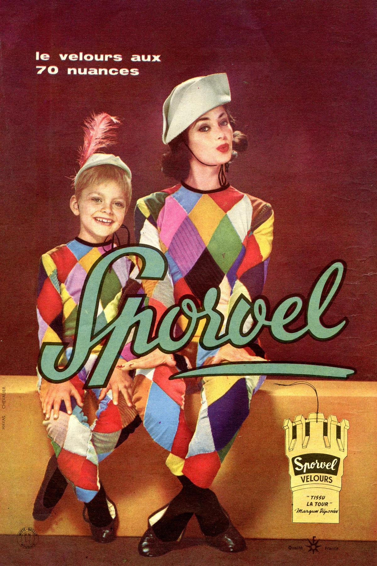 publicité Sporvel, le velours aux 70 nuances… 1959