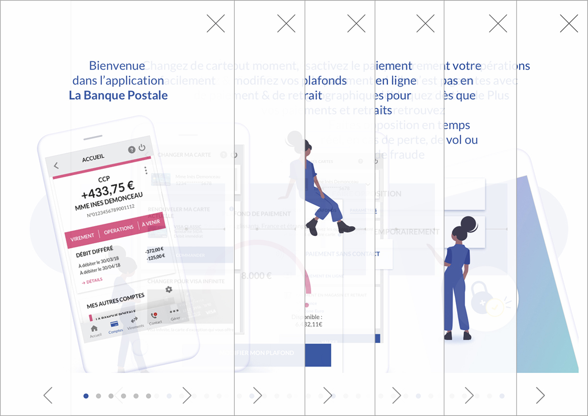le onboarding de l'application la banque postale version 1