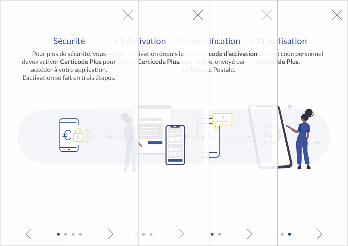 le onboarding de l'application la banque postale version 2