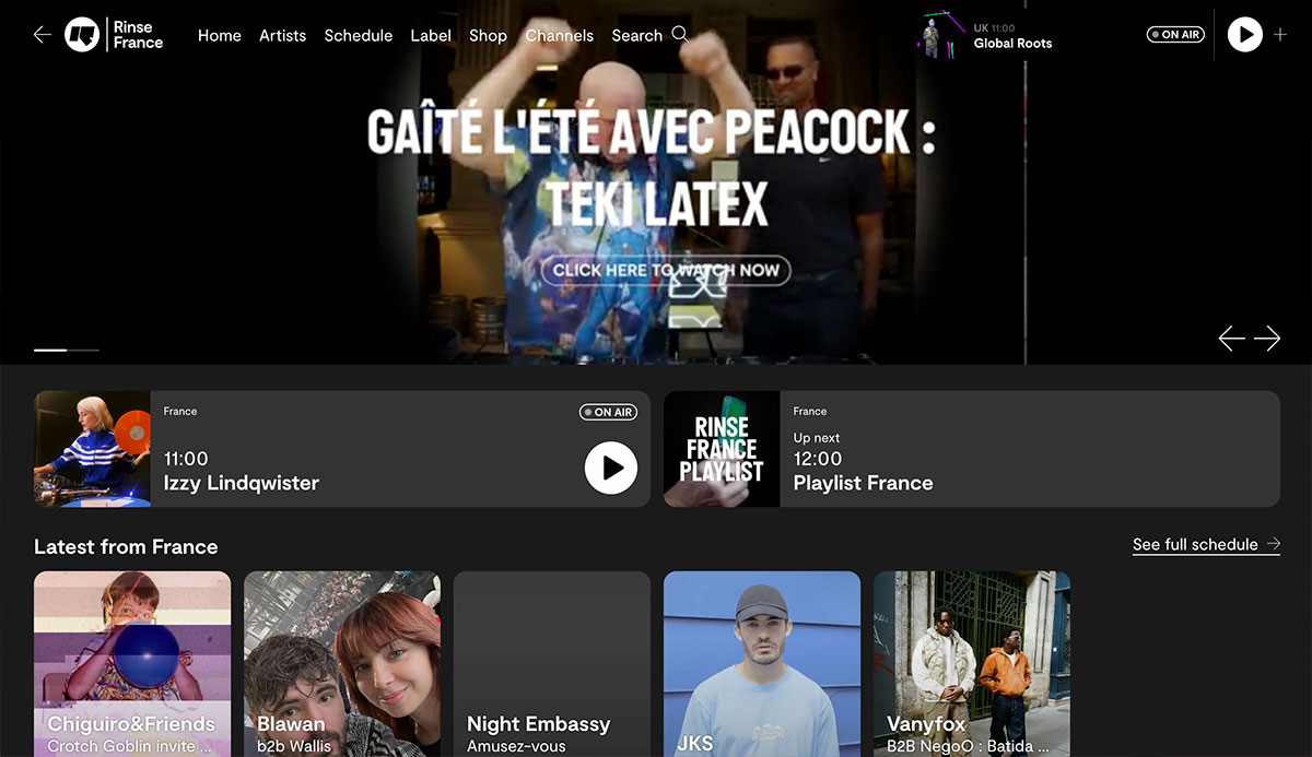 la webradio Rinse France