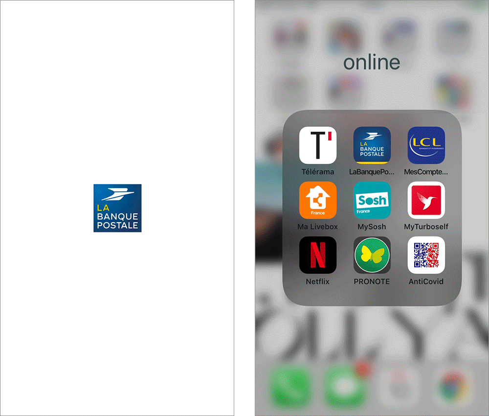 le splash screen de l'application la banque postale version 1