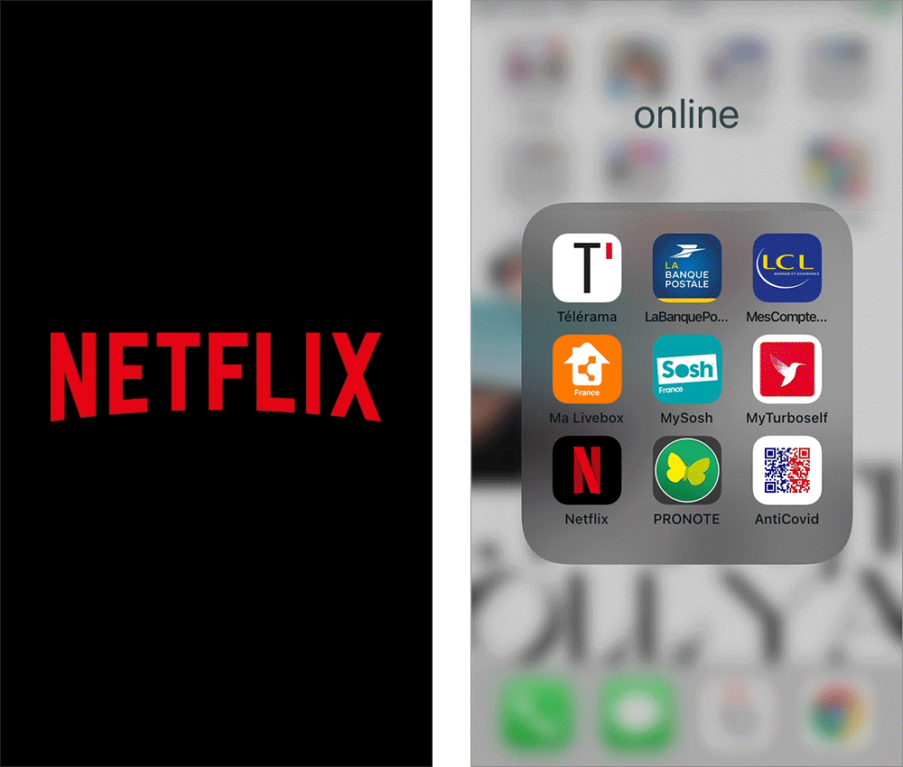 le splash screen de l'application netflix
