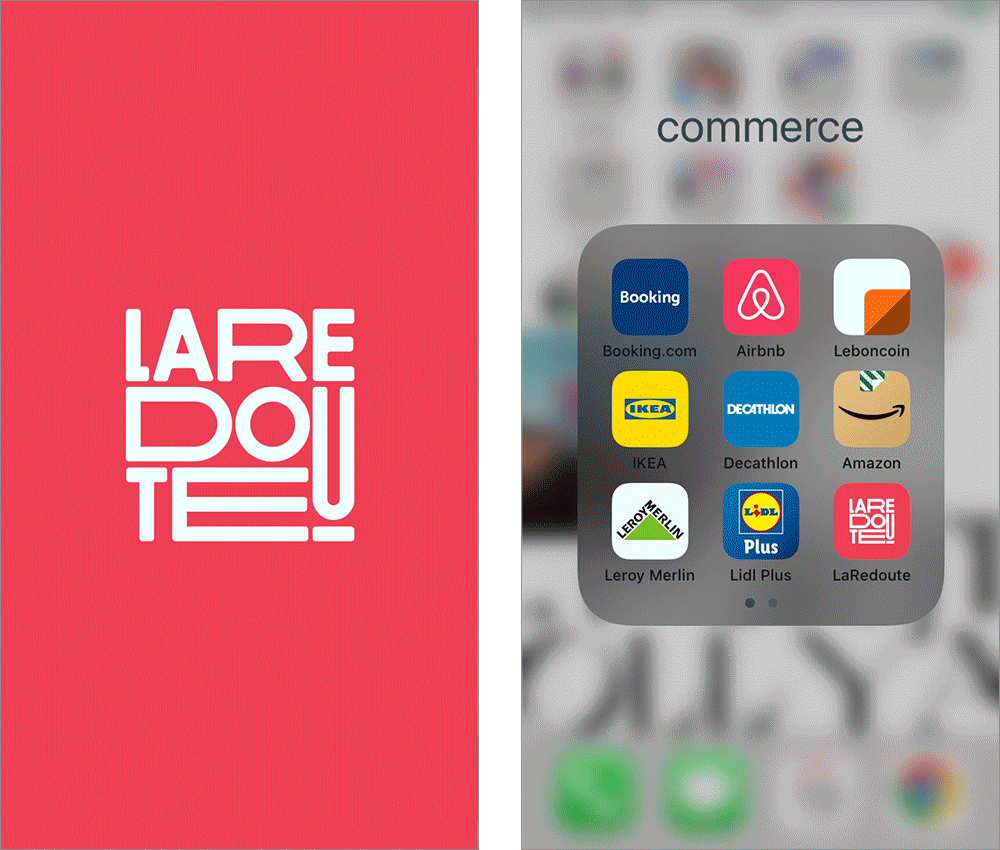 le splash screen de l'application la redoute